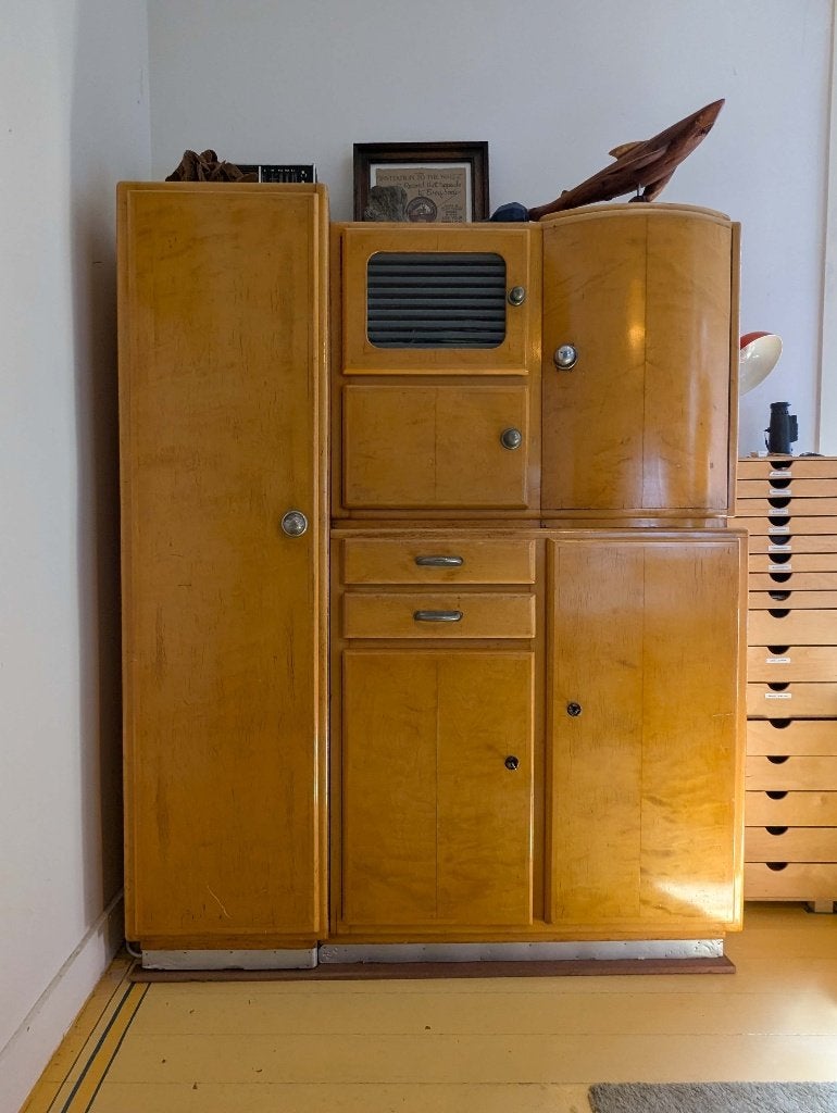 Vintage kast jaren '50 - '60, Ophalen, Gebruikt, 25 tot 50 cm, Mid-century modern