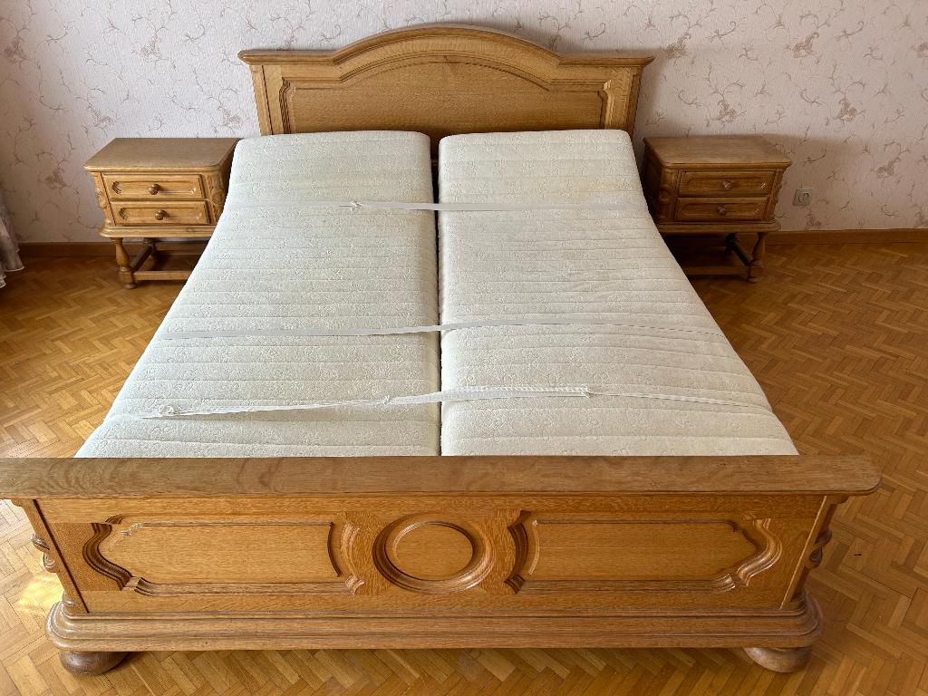 Volledige massief houden slaapkamer, Ophalen, Gebruikt, Tweepersoons, Massief eiken hout