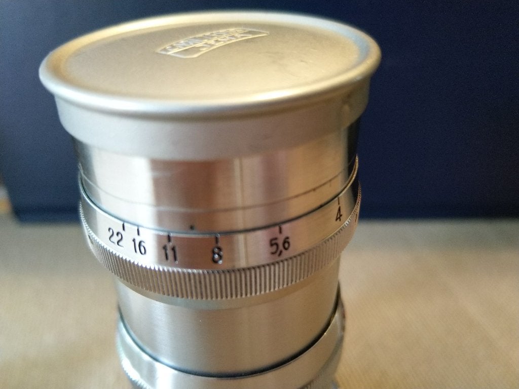 Carl Zeiss Jena Sonnar 1:4 f=13,5 cm voor Contax, Enlèvement, Avant 1940, Lentille ou Lentilles