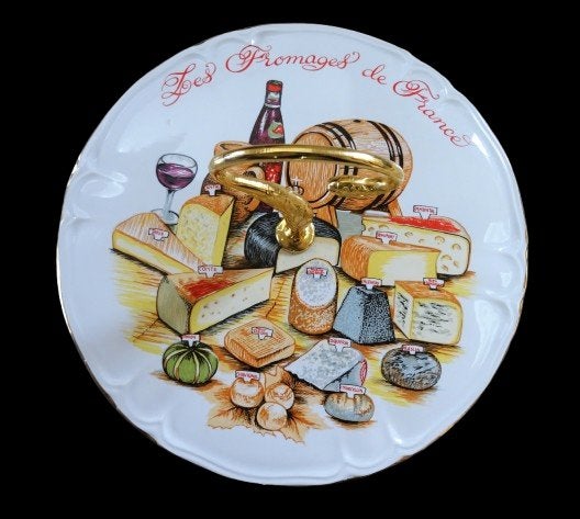 Plat de service en porcelaine. Les fromages de France, Enlèvement ou Envoi, Vintage, Comme neuf, Autres types