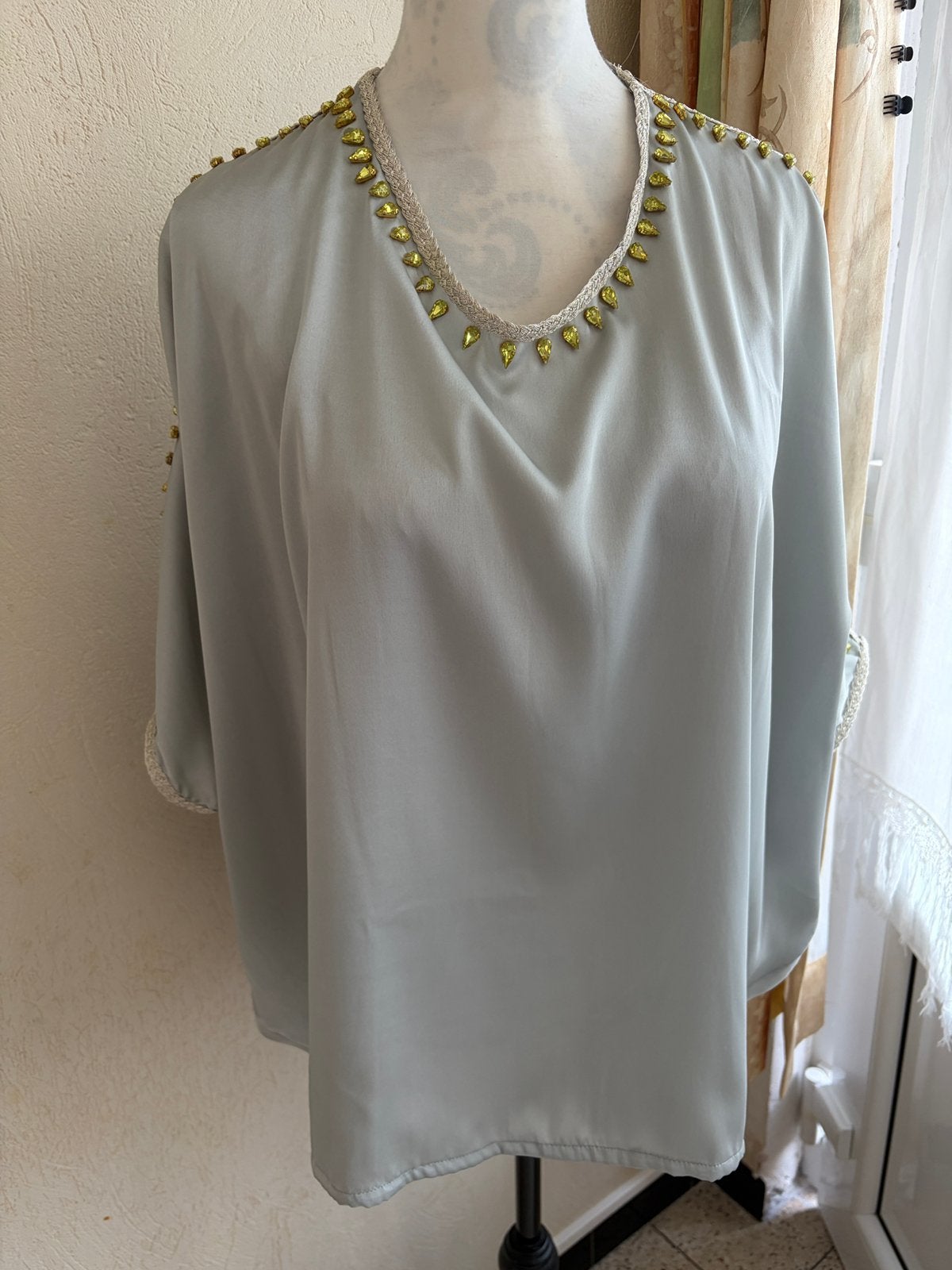Handgemaakte blouse in oosterse stijl, one size, Ophalen of Verzenden, Zo goed als nieuw