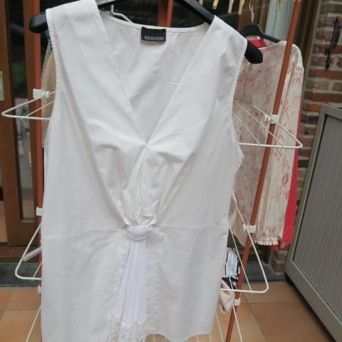 Topje wit kant onderaan Ermanno Scervino mt 40-42 (it 46), Kleding | Dames, Maat 38/40 (M), Wit, Nieuw, Ophalen of Verzenden