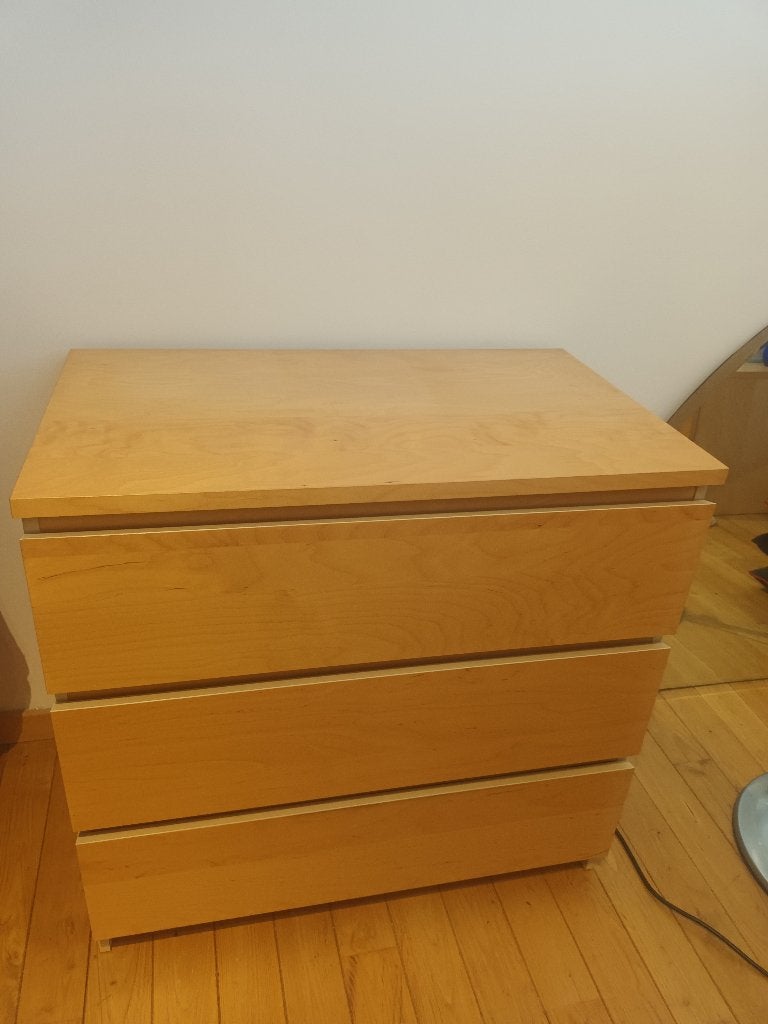 Commode a 3 tiroirs malm 80cm, 3 ou 4 tiroirs, Enlèvement, Comme neuf, 50 à 100 cm