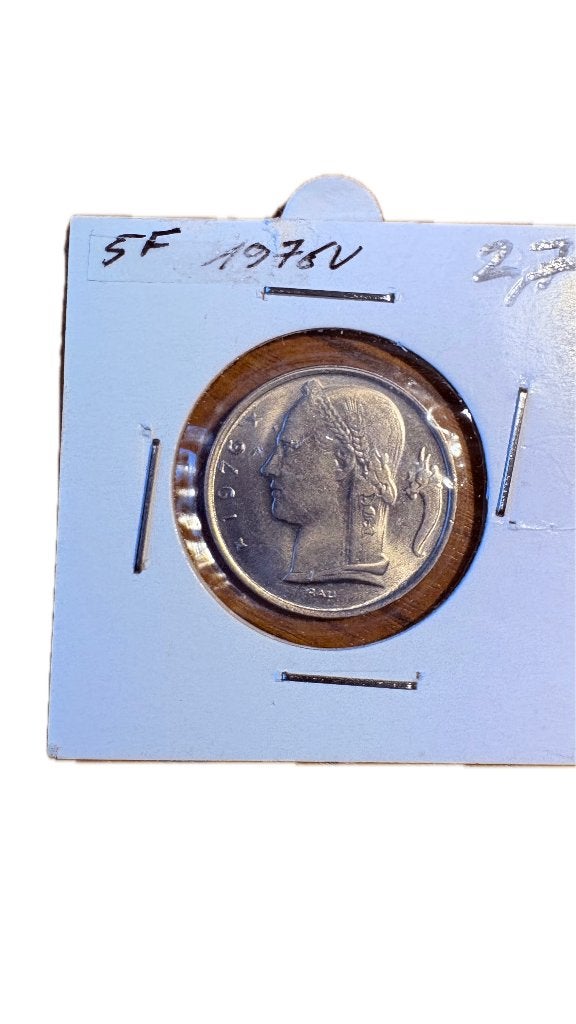 BOUDEWIJN I: 5 FRANCS 1976V, Postzegels en Munten, Ophalen of Verzenden