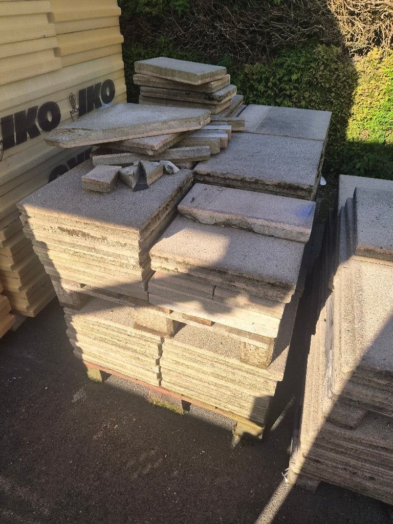 25 m² dalles pour terrasse, Jardin & Terrasse, Enlèvement, Utilisé, Béton, 10 m²² ou plus