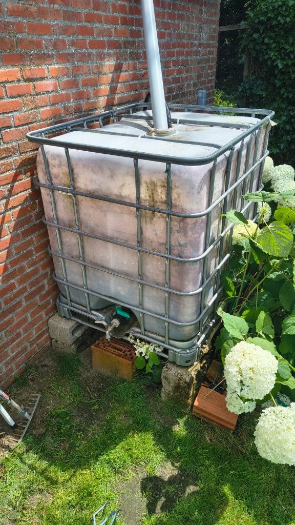 IBC container wit 1000 liter, Ophalen, Kunststof, Met kraantje, 150 liter of meer