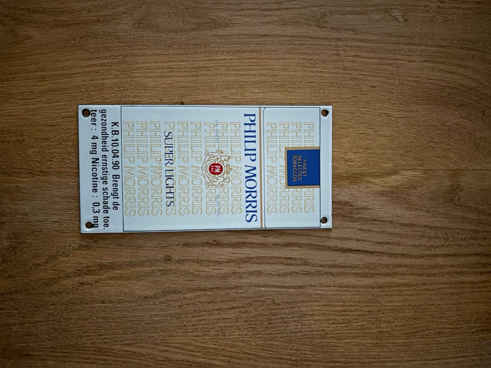 Emaile plaatje philip morris, Enlèvement ou Envoi, Comme neuf, Panneau publicitaire
