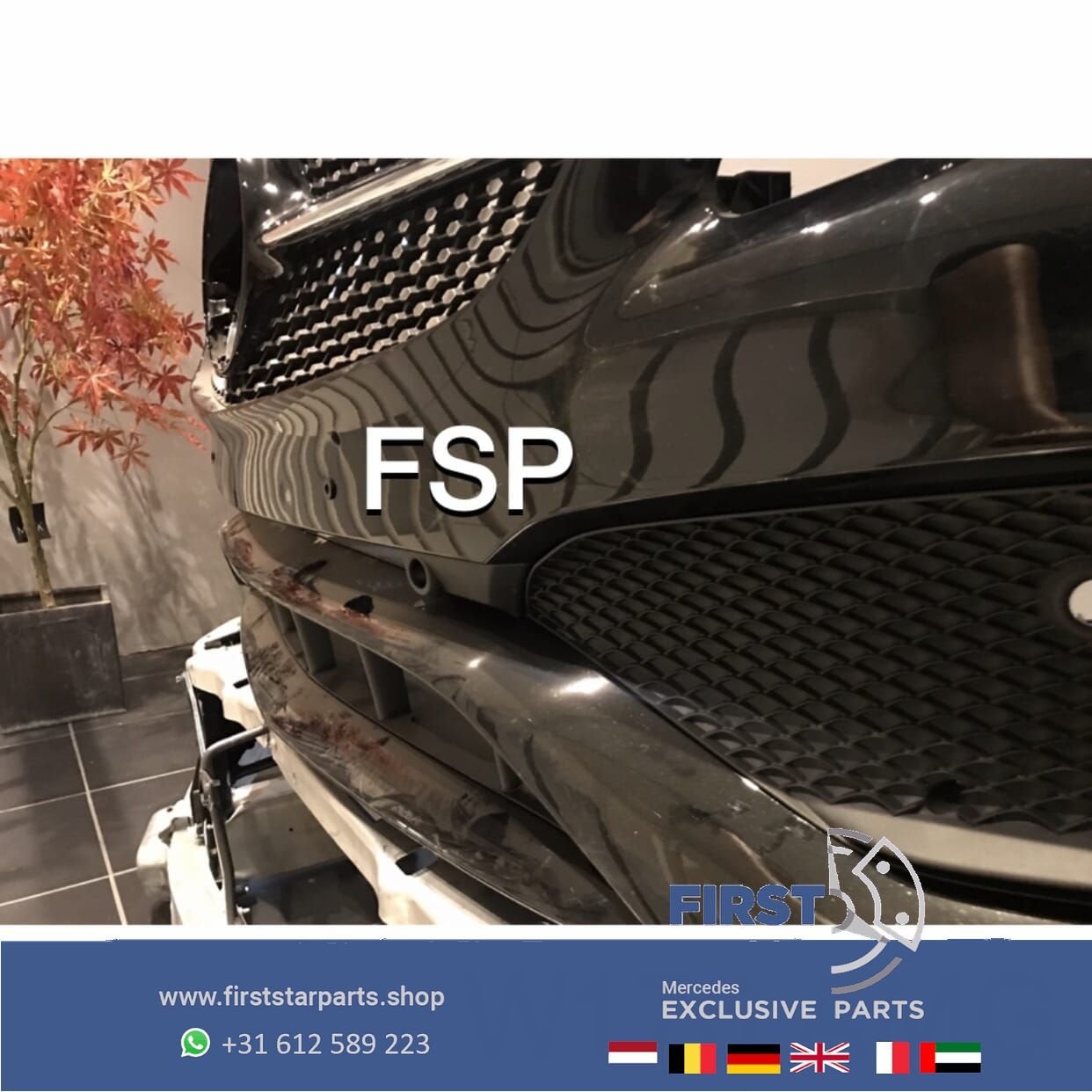W176 BUMPER FACELIFT AMG VOORBUMPER ZWART COMPLEET + DIAMOND, Gebruikt, -, Voor, Ophalen of Verzenden
