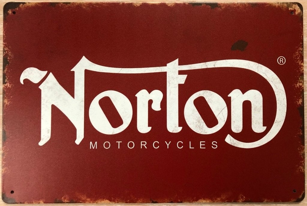 Plaque murale en métal au look vintage NORTON MOTORCYCLES, Enlèvement ou Envoi, Neuf, Panneau publicitaire