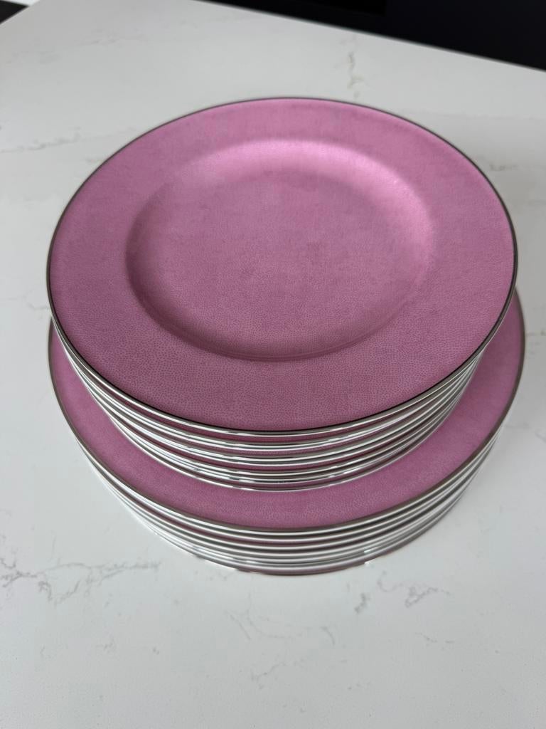 Flamant set roze borden, Maison & Meubles, Cuisine | Vaisselle, Enlèvement, Comme neuf, Assiettes(s)