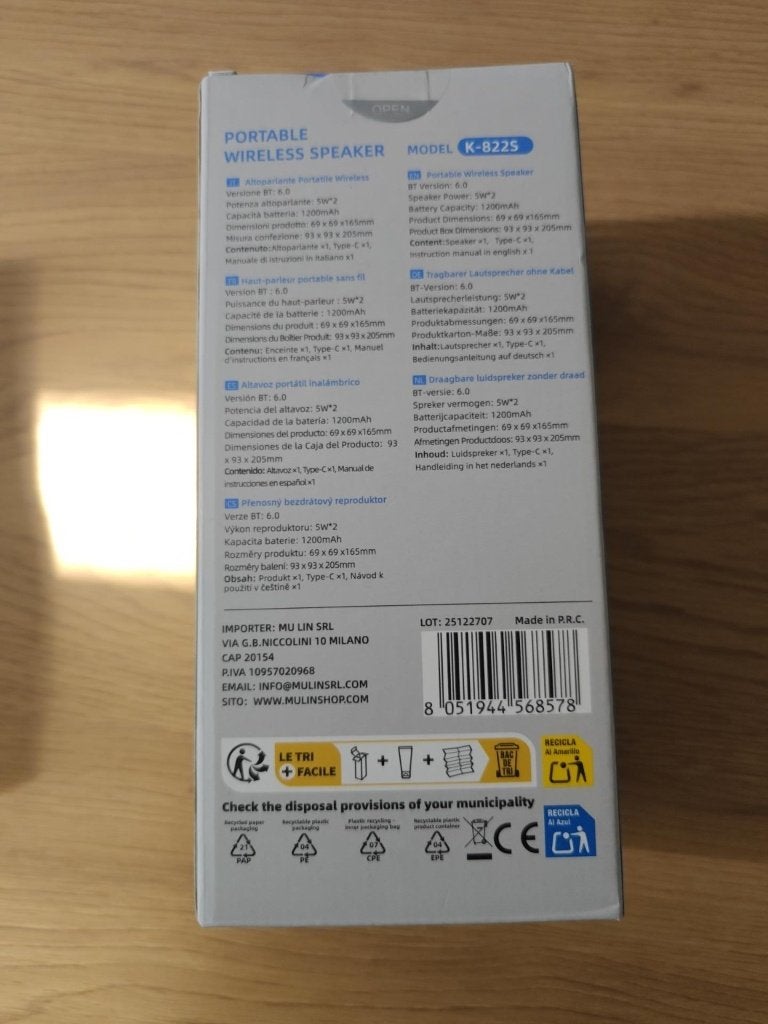 WESDAR K-822S Bluetooth speaker 10W – nieuw, Audio, Tv en Foto, Luidsprekerboxen, Overige merken, Slimme speaker, 120 tot 150 watt