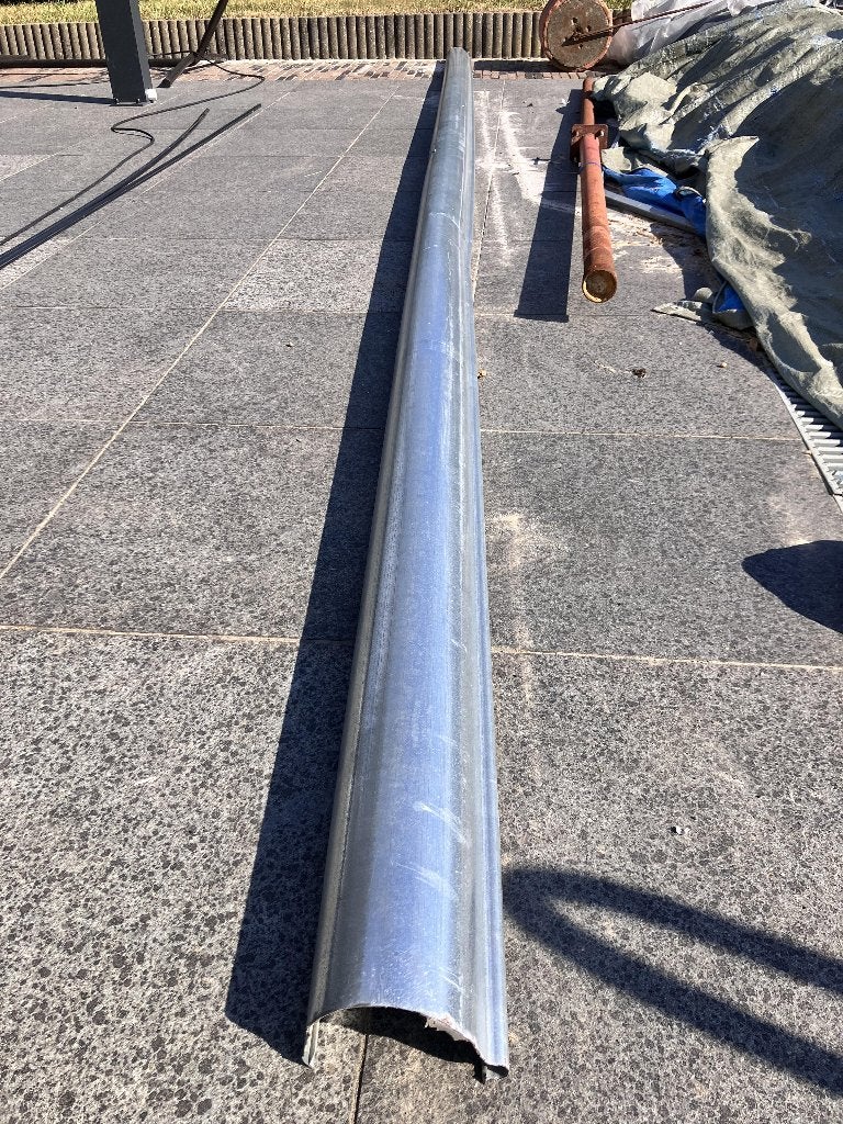 aluminium dakgoot 5m80 + afvoer, Ophalen, Gebruikt, Aluminium, 4 tot 6 meter