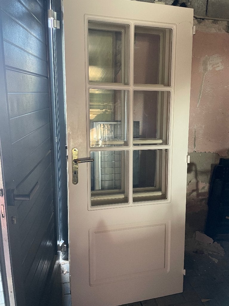 Binnendeuren met glas 2stuks, Ophalen, 80 tot 100 cm, Binnendeur, Zo goed als nieuw