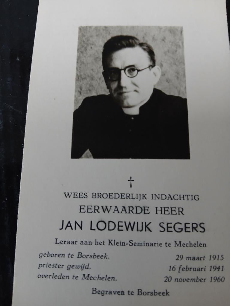 E.H.jan segers overl 1960, Verzenden, Bidprentje