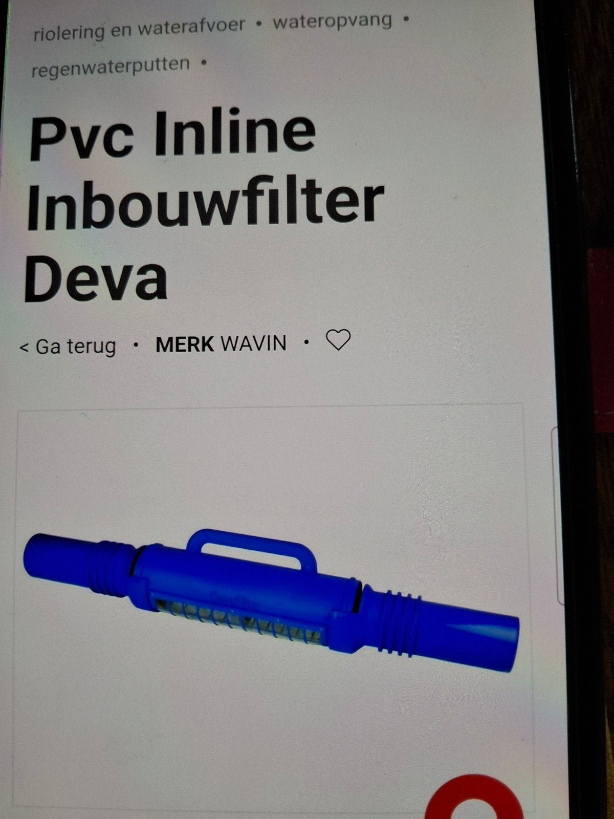 Deva regenwaterput filter., Ophalen