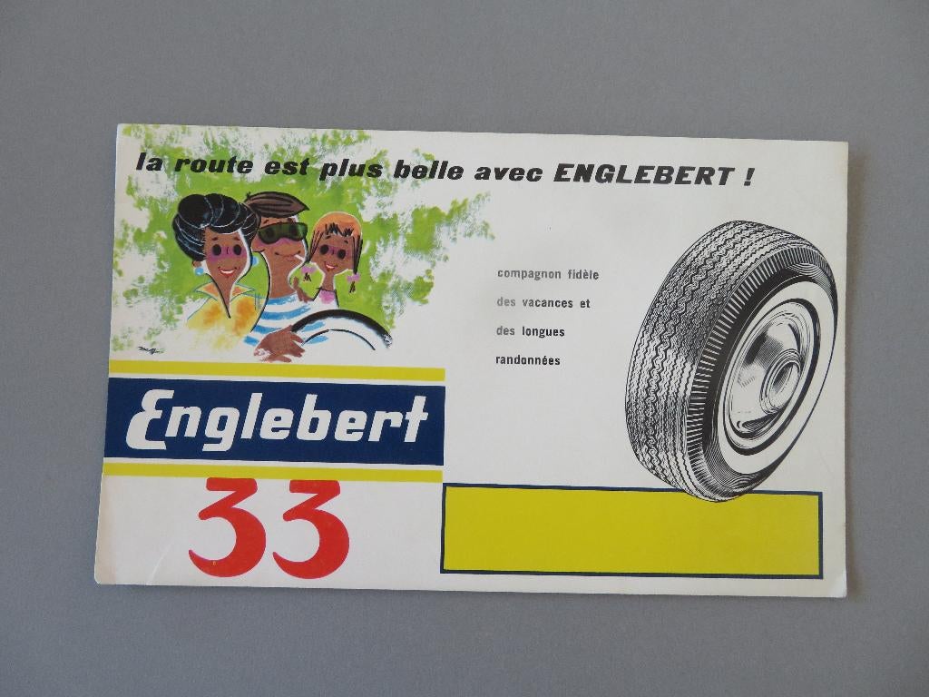 vloeipapier buvard autobanden Englebert 33, Collections, Enlèvement ou Envoi, Comme neuf, Ustensile