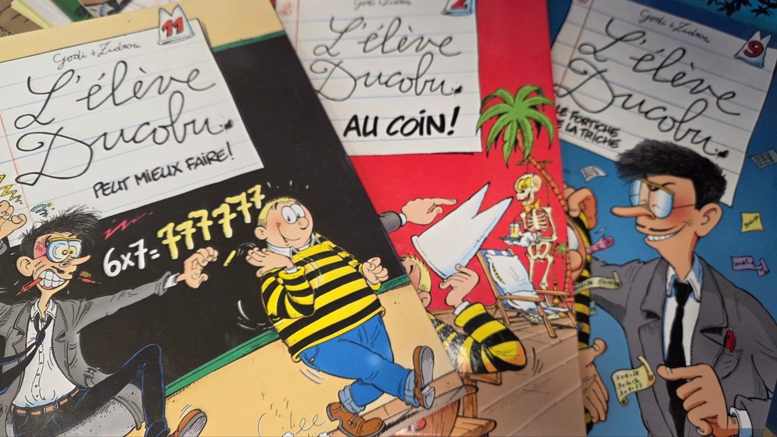 3 BDs : L'élève Ducobu, Livres, Enlèvement ou Envoi, Comme neuf