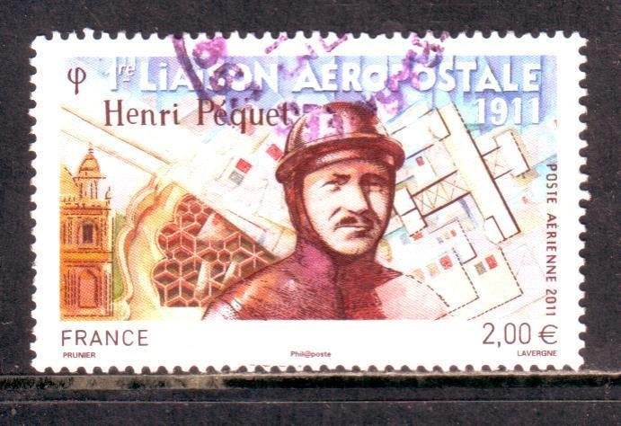 Postzegels Frankrijk (38) : luchtpostzegels ts 16 en 74, Ophalen of Verzenden, Gestempeld