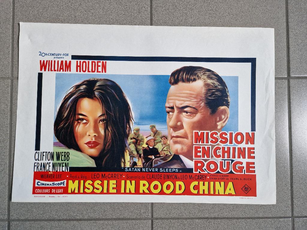 filmaffiche Satan Never Sleeps William Holden filmposter, Enlèvement ou Envoi, Rectangulaire horizontal, A1 jusqu'à A3, Comme neuf