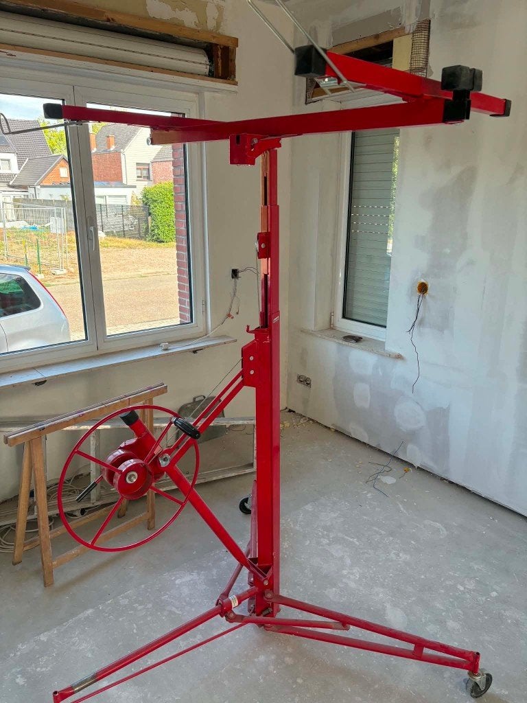 Platenlift + verstelbare telescopische steun, Doe-het-zelf en Bouw, Bouwliften, Ophalen, Zo goed als nieuw, Bouwlift