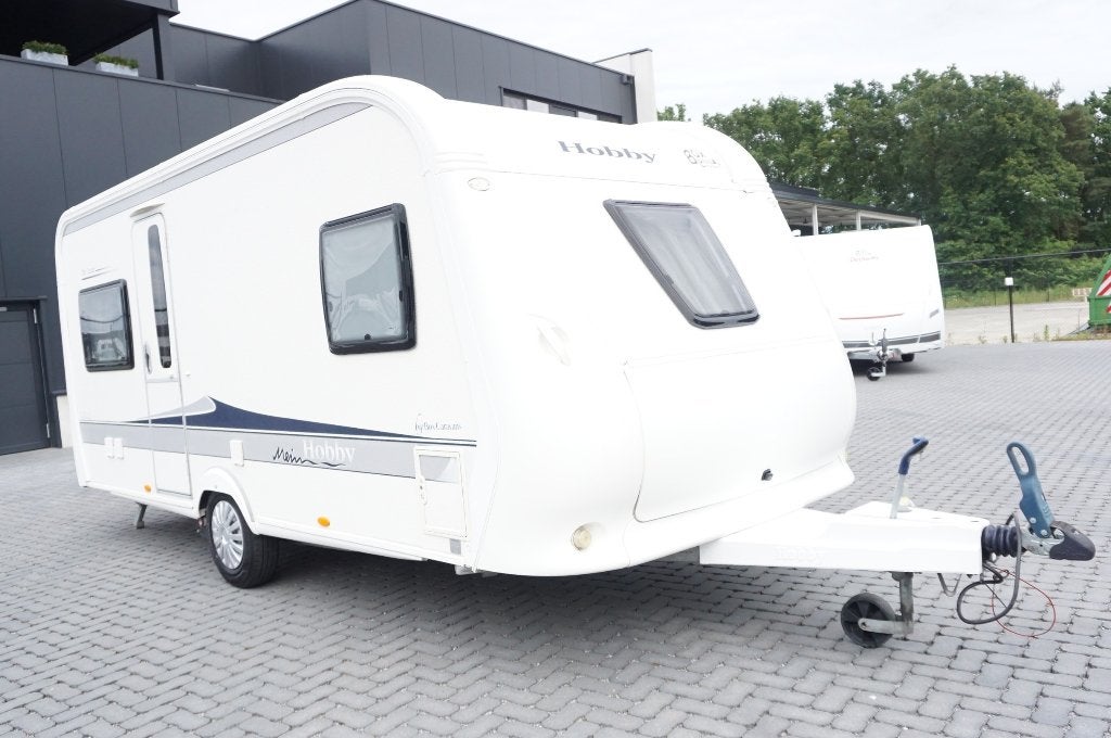 Nette 4pers.Hobby met mover, fietsrek, rondzit, frans bed, Mover, Rondzit, Hobby, Frans bed