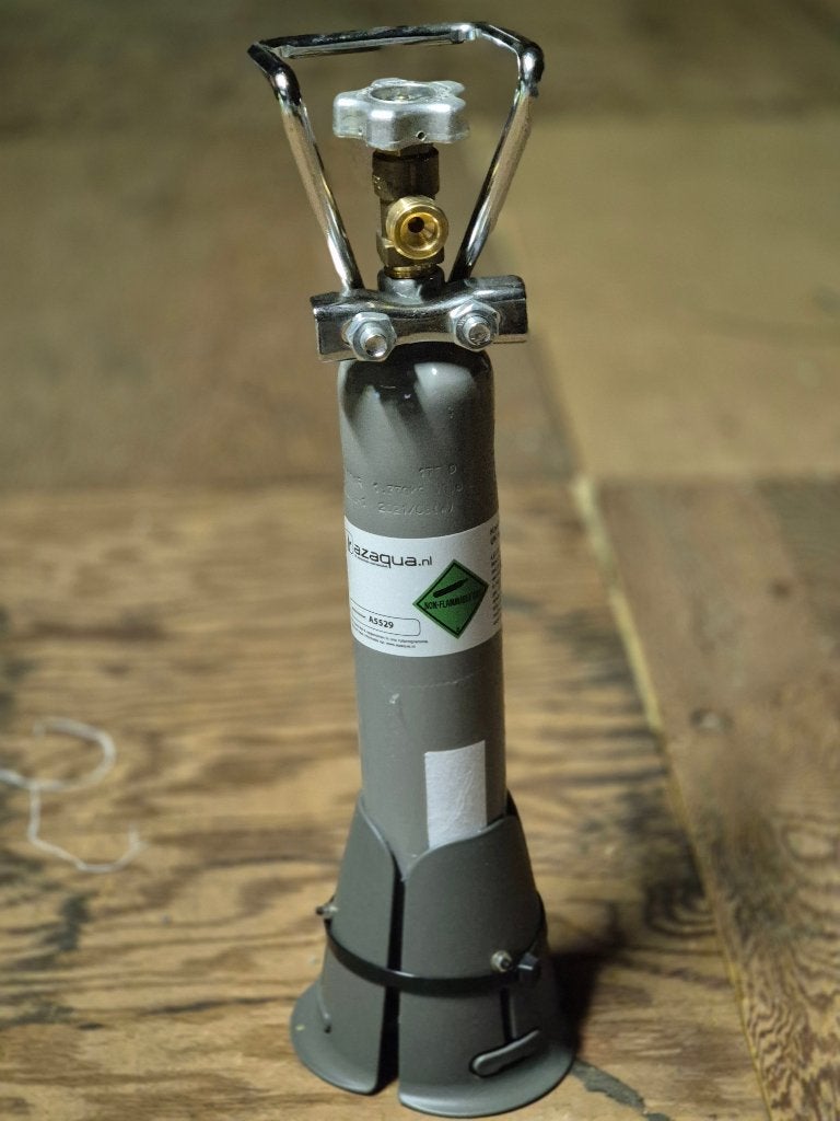CO2 FLES 500 GRAM GEVULD LET FLESHOUDER, Ophalen of Verzenden, Gebruikt, CO₂-systeem, Overige merken