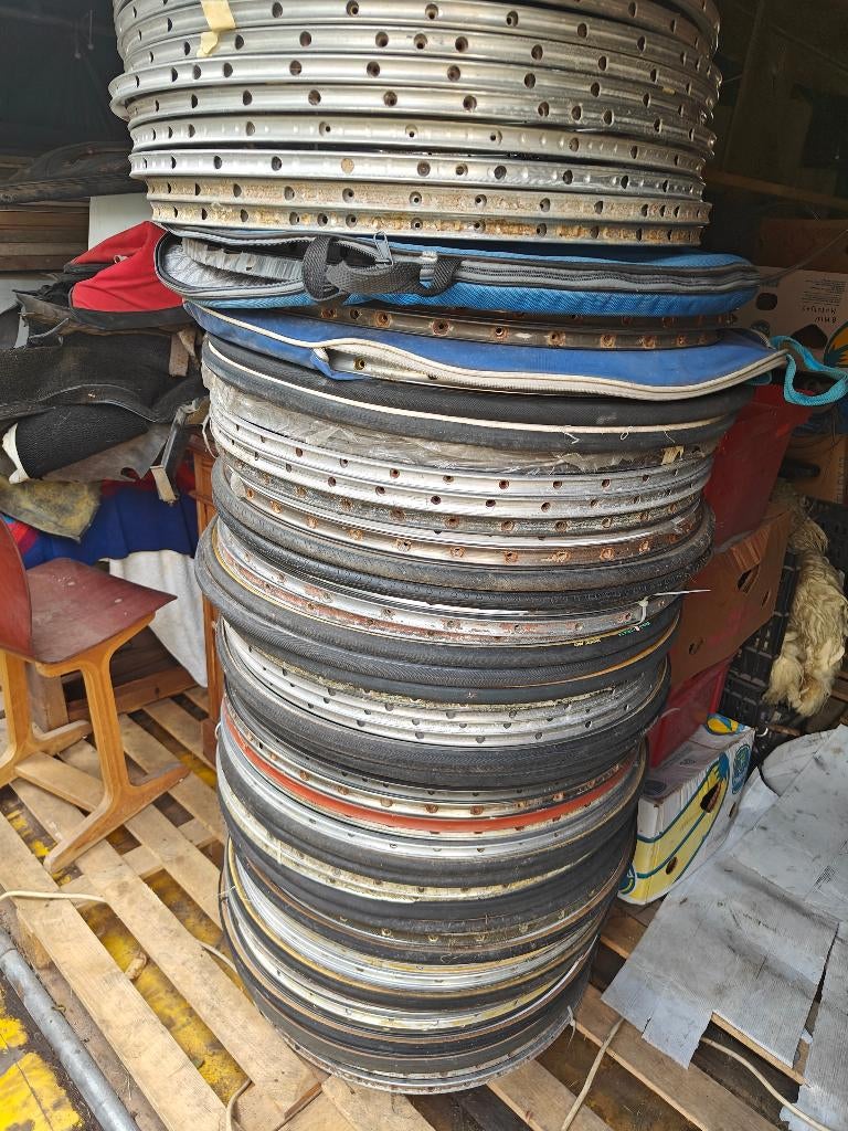 lot racefiets wielen retro vintage, Ophalen, Racefiets