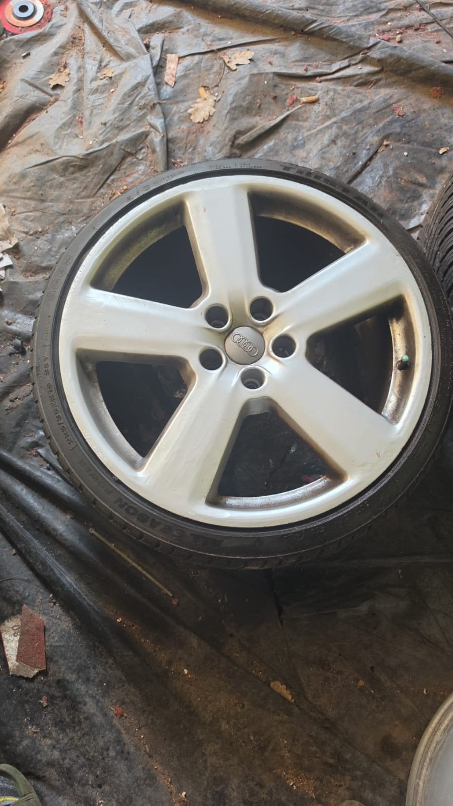 Audi velgen met nieuwe banden  steek maar 5x112, Auto-onderdelen, Ophalen, Audi
