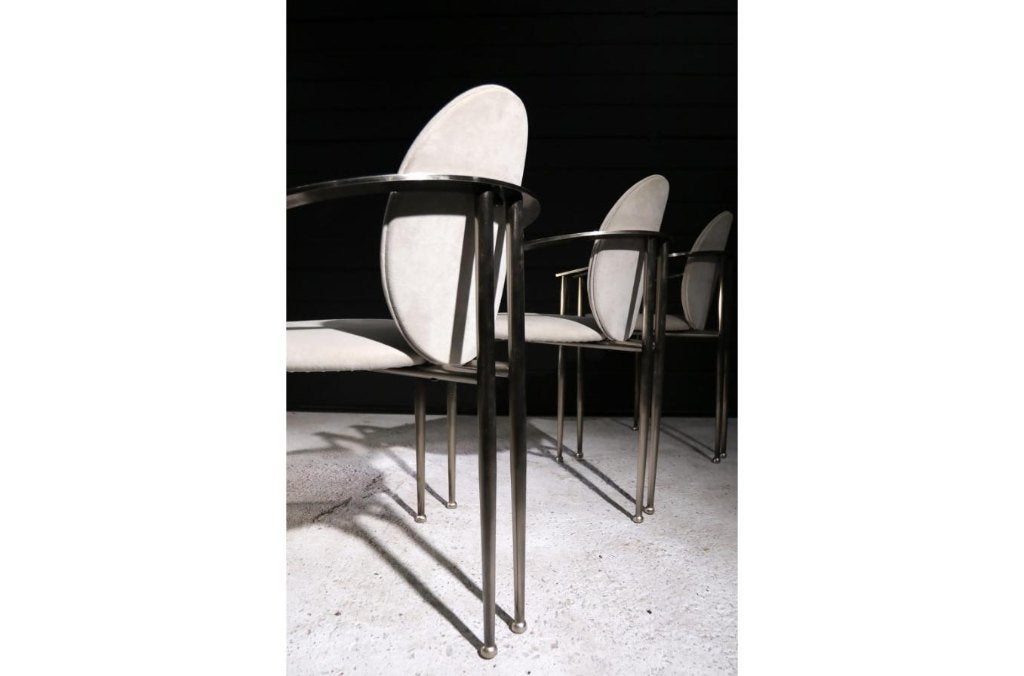 TOP! Vintage Design Belgo Chrom Stoelen Memphis style Grijs, Ophalen