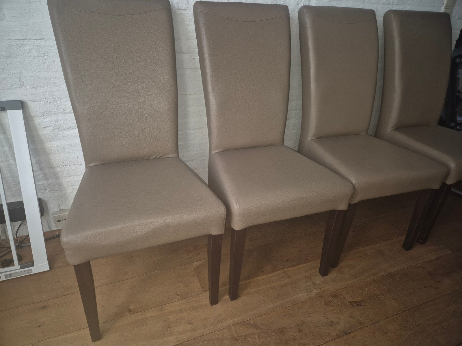 stoelen nep leder bruin 6x, Ophalen, Bruin