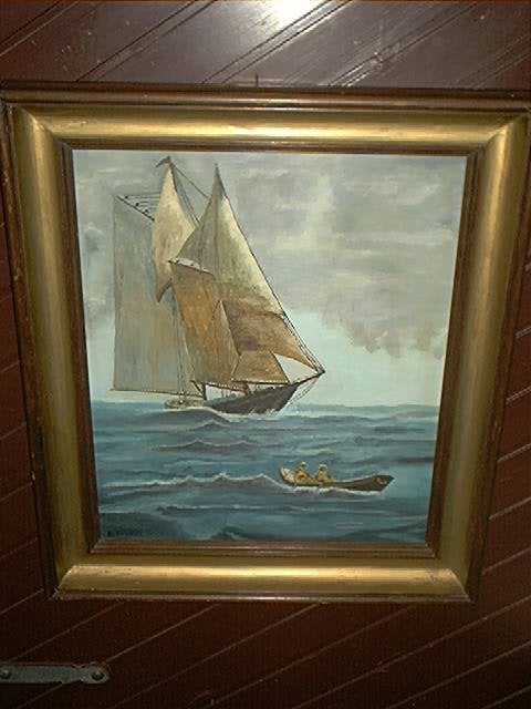 Antieke olieverf schilderij Zeilschip op volle zee, Antiquités & Art, Art | Peinture | Classique, Signé, Enlèvement, Toile, Maritime / eau
