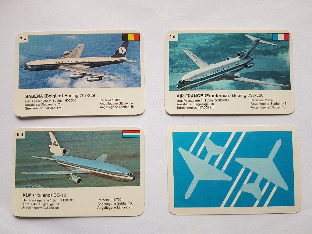 Quartet Trout Game Vintage vliegtuigen uit de jaren 70-80, Hobby en Vrije tijd, Gezelschapsspellen | Kaartspellen, Ophalen of Verzenden
