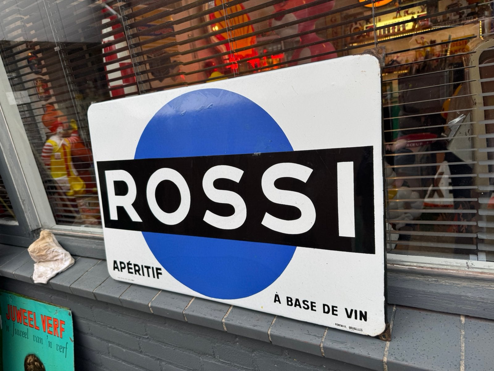 ROSSI emaille reclamebord 1950, Verzamelen, Reclamebord, Gebruikt, ., Ophalen of Verzenden