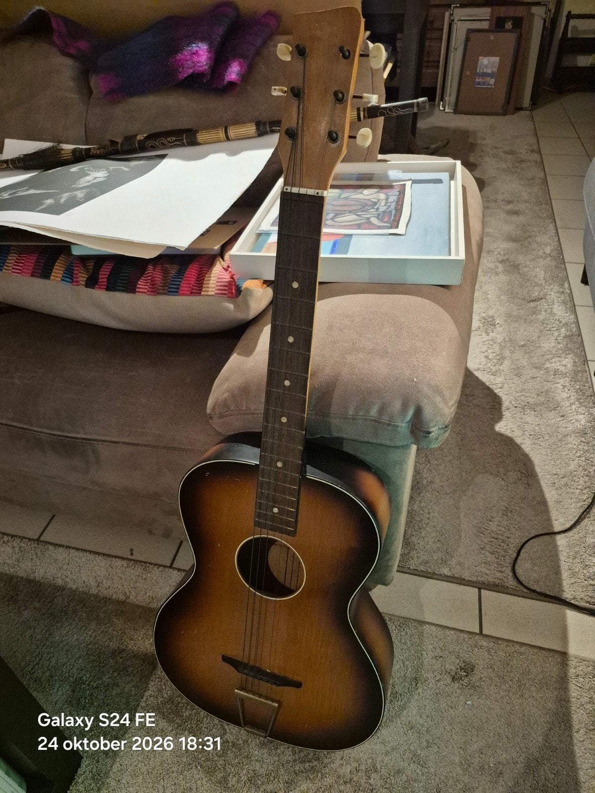 Guitare acoustique Egmond Vintage, Musique & Instruments, Enlèvement ou Envoi