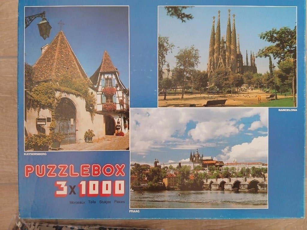 3 puzzels: Barcelona - Praag - Kaisersberg (3x1000), Ophalen of Verzenden, 500 t/m 1500 stukjes, Nieuw, Legpuzzel