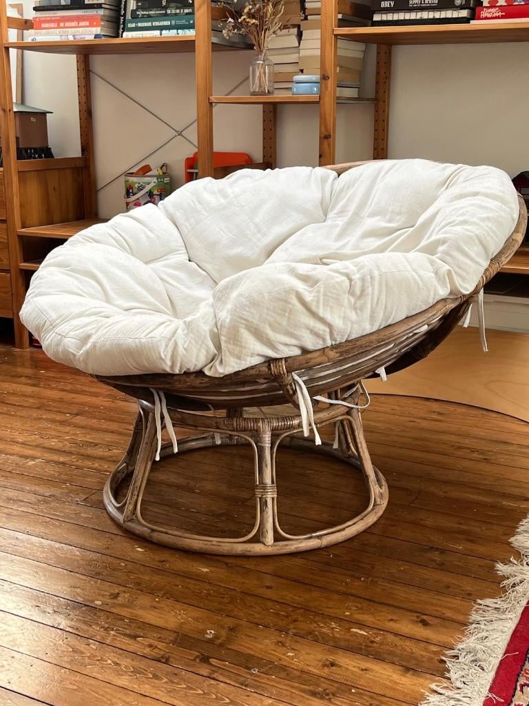 Rotan zetel/stoel, Maison & Meubles, Chaises, Utilisé, Une, Osier ou Rotin, Brun, Enlèvement