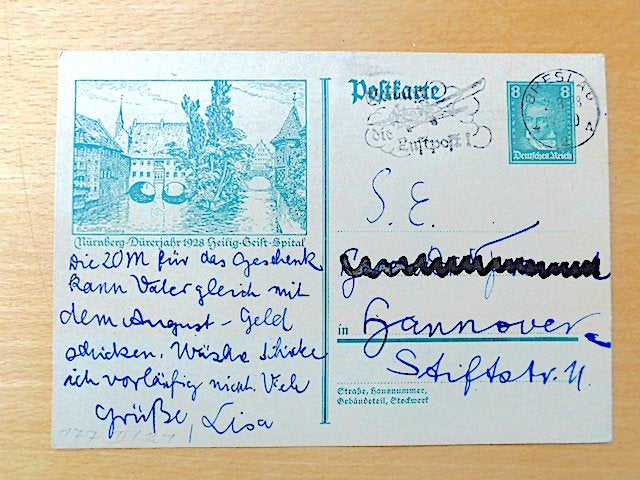 Duitse Rijk/  postwaardestuk Nurnberg 1928, Postzegels en Munten, Ophalen of Verzenden, Duitse Keizerrijk