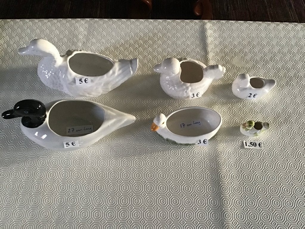 8 eenden beelden voor kleine plantjes of andere dinge, Tuin en Terras, Ophalen of Verzenden, Zo goed als nieuw