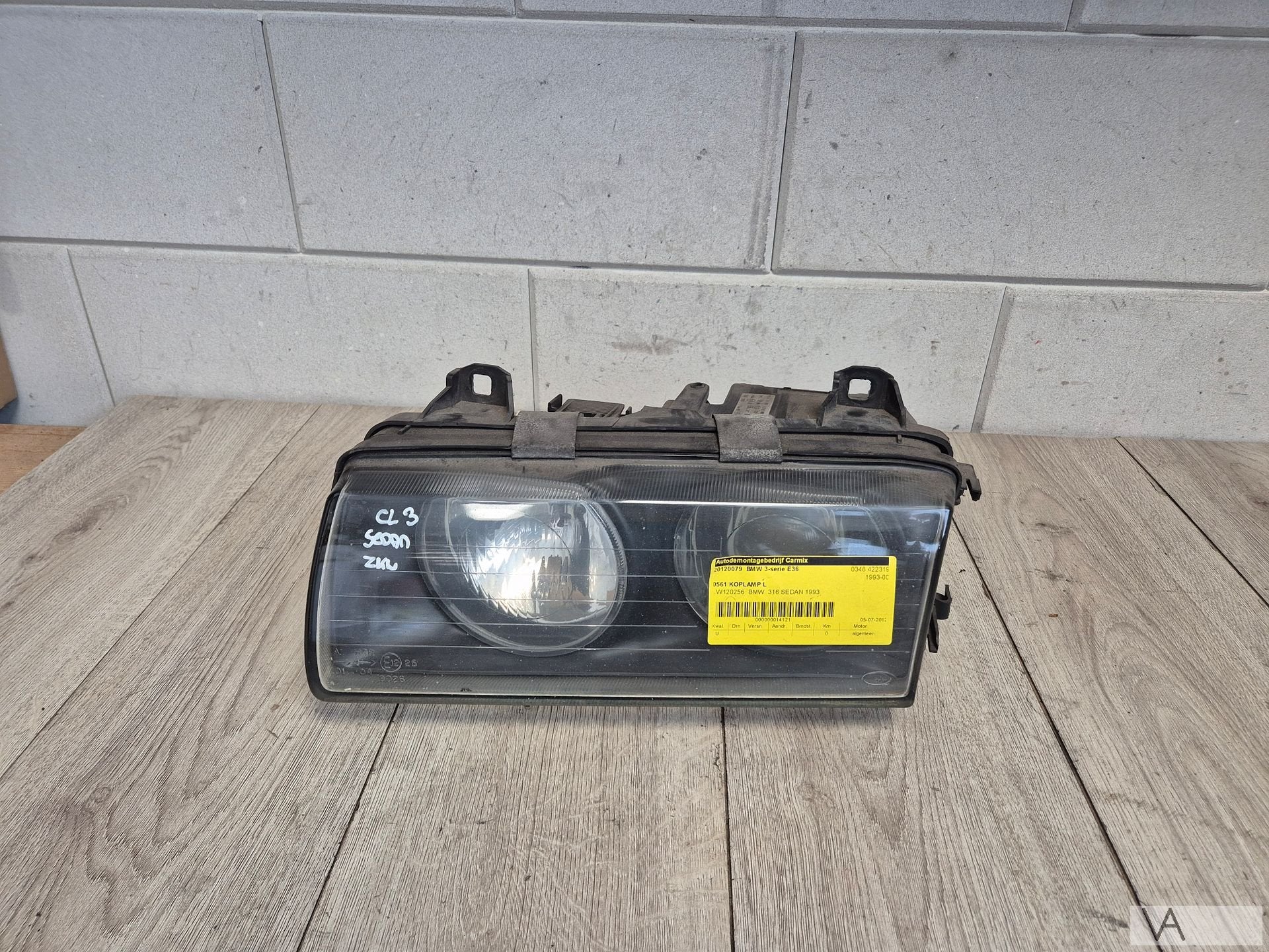 Koplamp links van BMW 3 serie E36 1990 - 1998 ZKW 1393271, Gebruikt, -, -, Ophalen of Verzenden