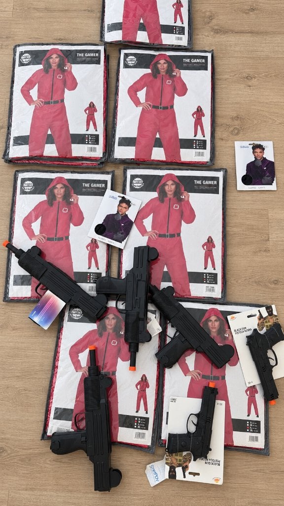Partij kostuums en accessoires Squid Game La Casa de Papel, Enlèvement ou Envoi, Comme neuf