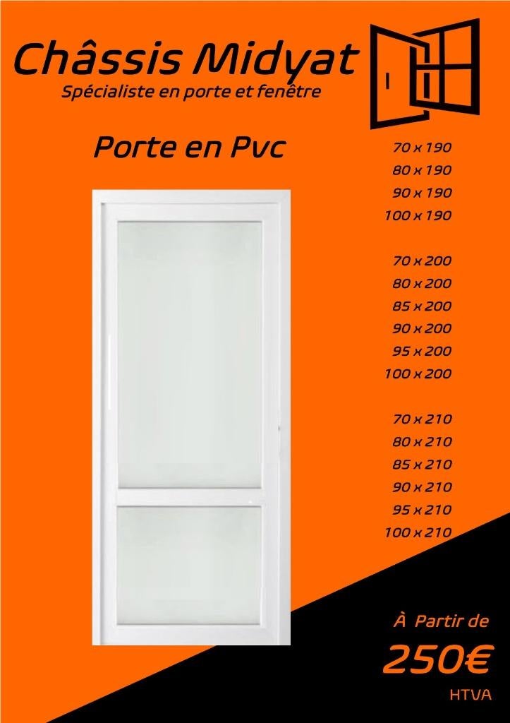 Porte de service en Pvc 250€ Disponible en Stock, Neuf, Porte extérieure, Synthétique, Enlèvement