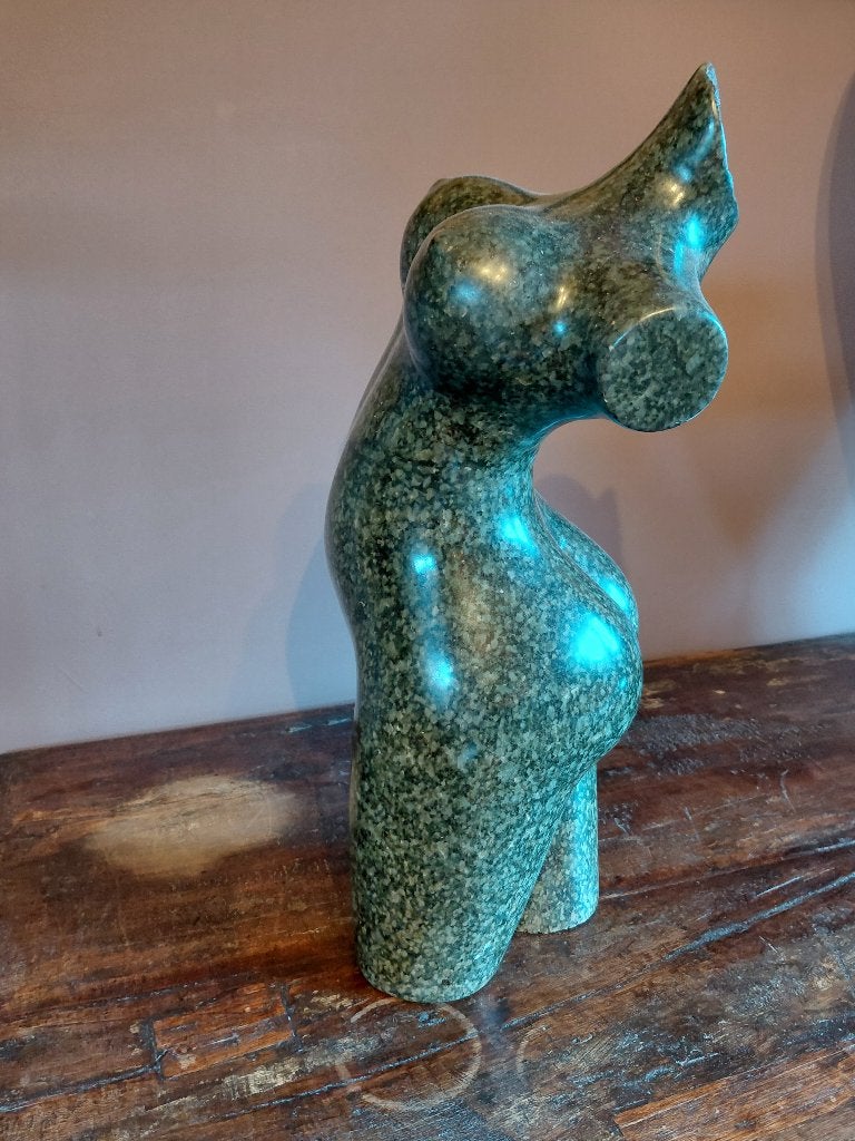 "Stenen Silhouet" Sculptuur door Tafunga Bonjisi, Antiek en Kunst, Ophalen, Gemerkt, Steen of Keramiek, Beeld