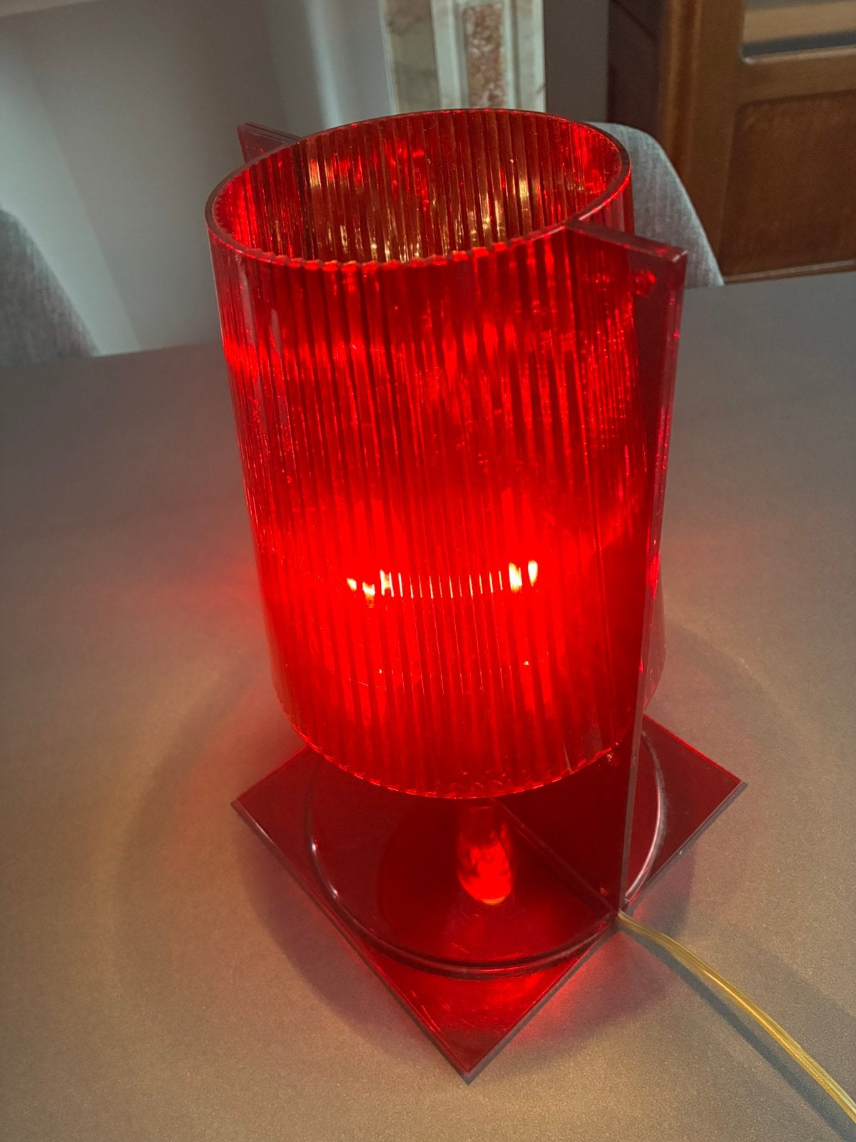 Lampe kartell, Lampe d'ambiance, 30 cm, Rouge, Utilisé