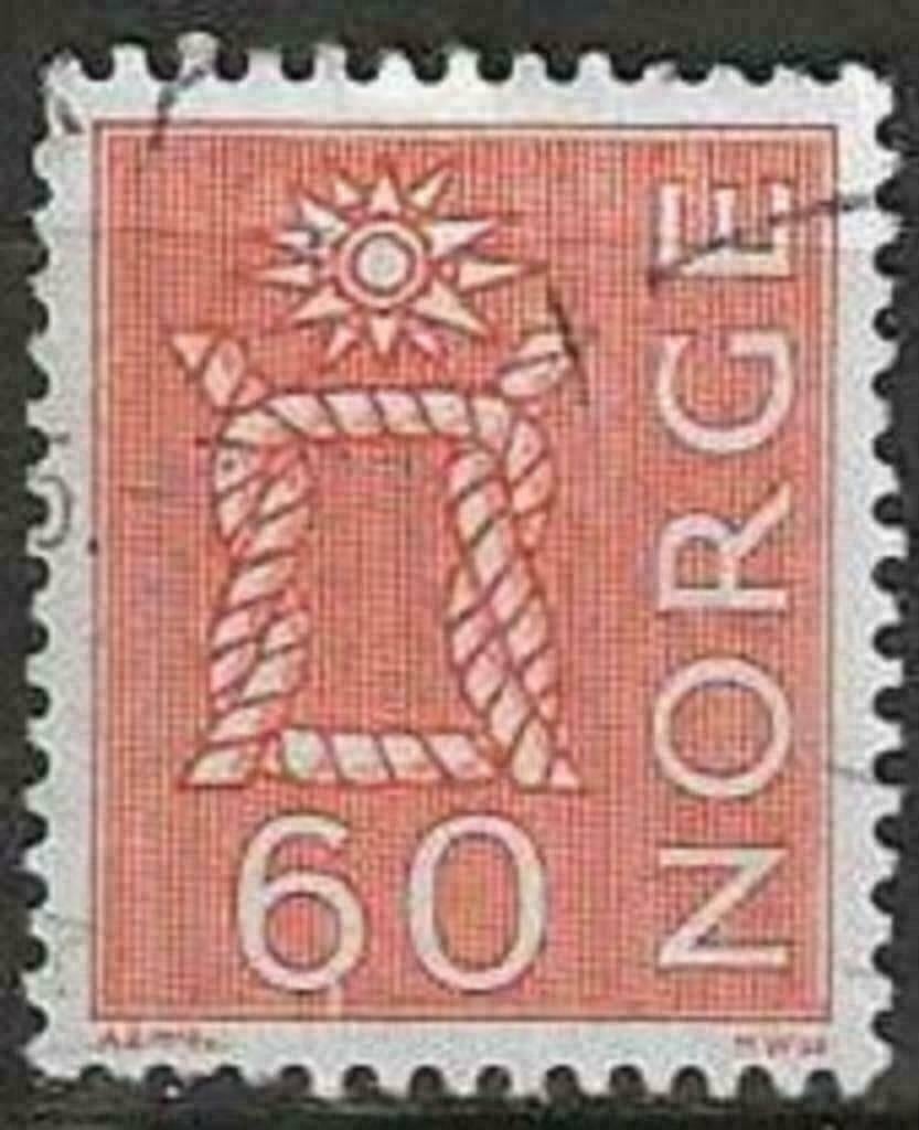 Norvège 1962/1965 - Yvert 445A - Seaman's Knot (ST), Timbres & Monnaies, Timbres | Europe | Scandinavie, Envoi, Norvège, Affranchi