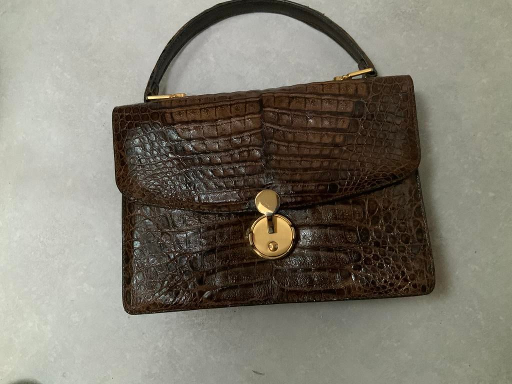Croco retro handtas jaren 1980, Ophalen, Zo goed als nieuw, Handtas