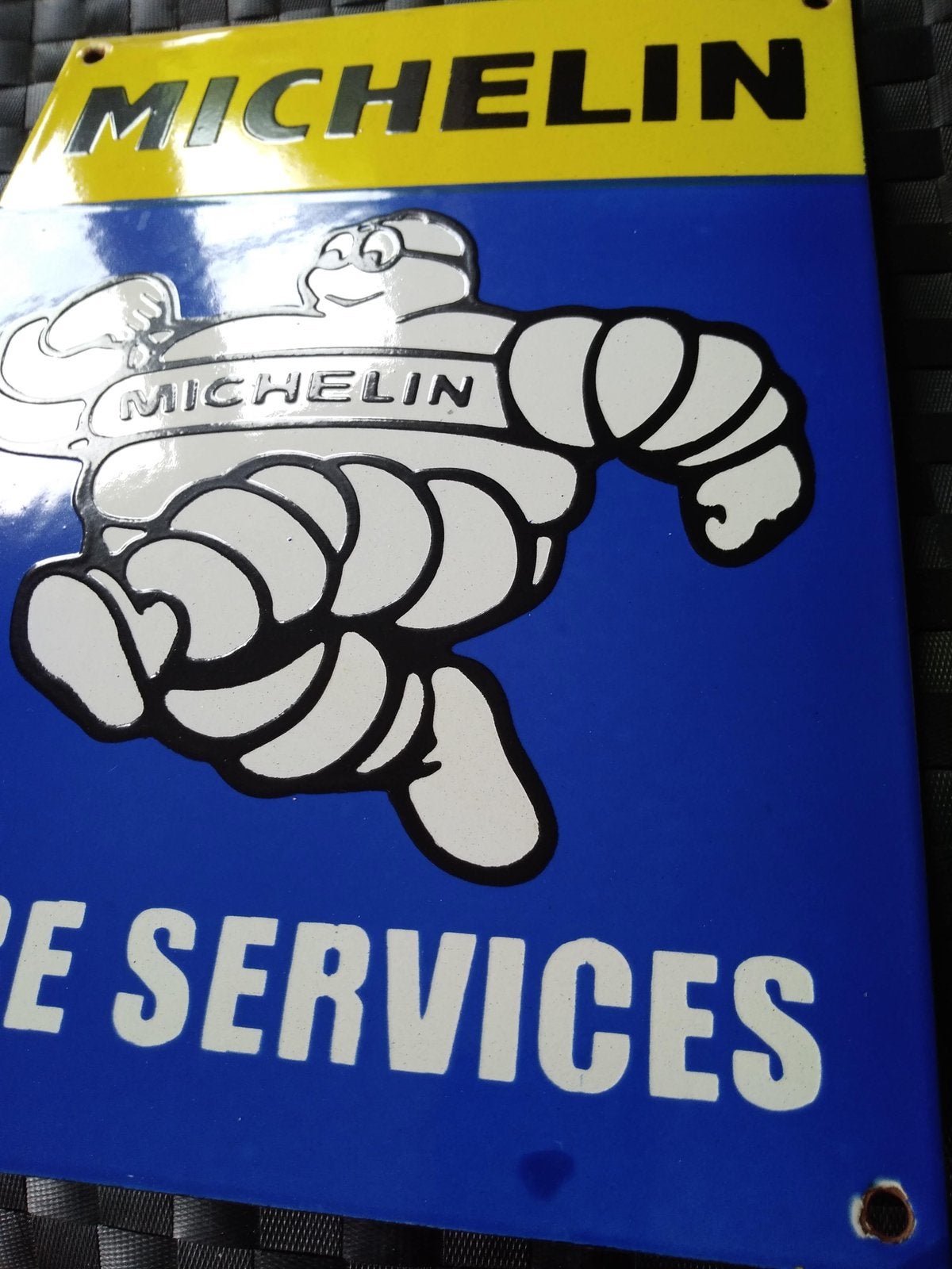 Emaille MICHELIN Tyre U.S.A. 50ties., Ophalen of Verzenden, Gebruikt, Reclamebord
