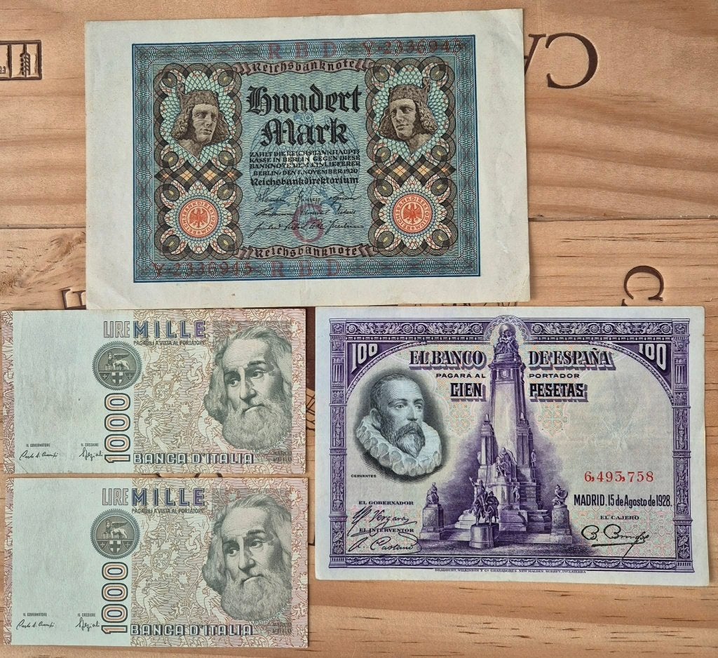 Verzameling 4 bankbiljetten, Postzegels en Munten, Ophalen of Verzenden, Overige landen, Los biljet