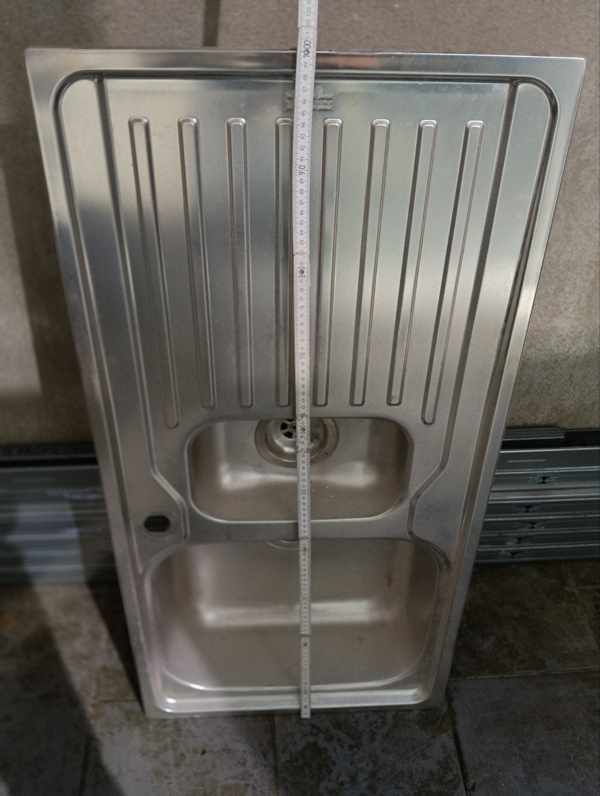 Évier neuf inox 1m x 50cm à bxl 75€, Enlèvement ou Envoi