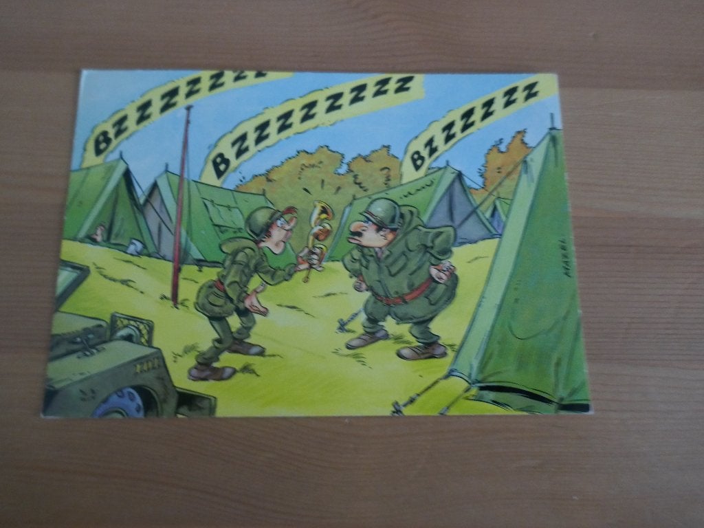 postkaart humor soldaten, Verzamelen, Verzenden, Gelopen