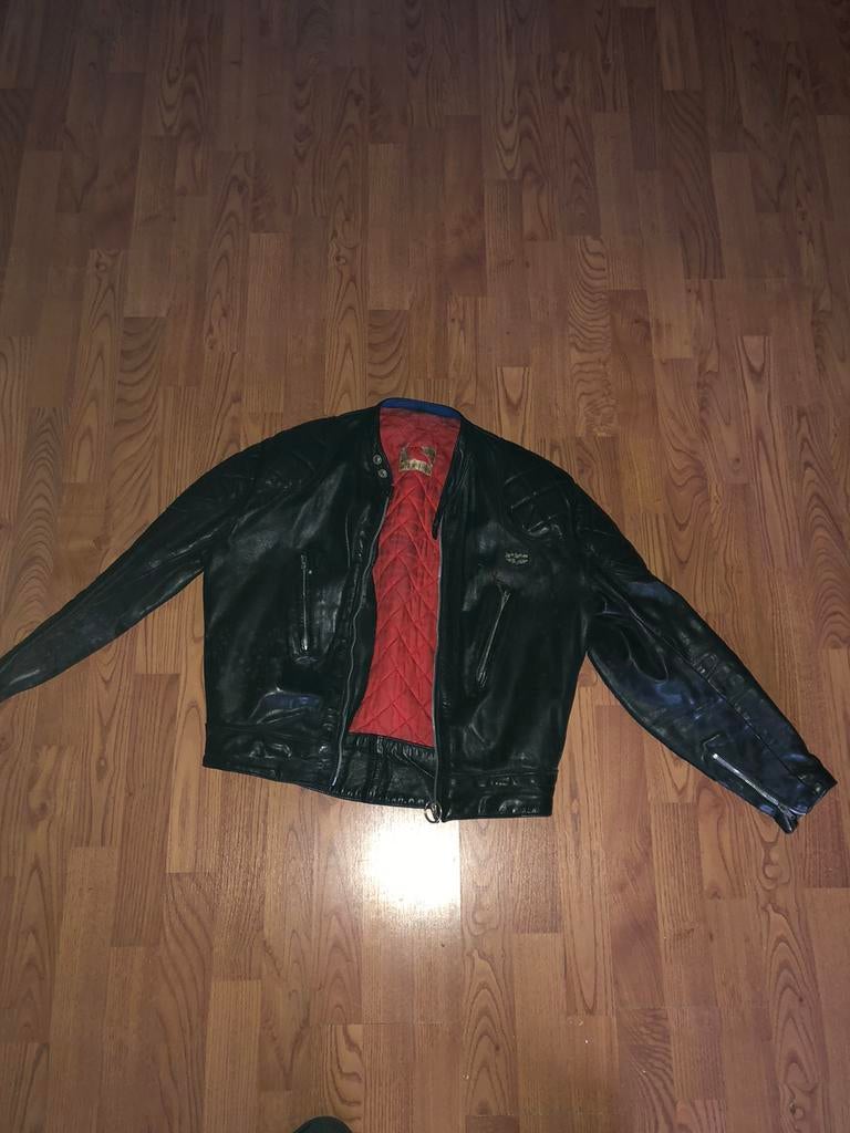 Veste moto vintage Lewis Leather. Taille S., Enlèvement, Porté